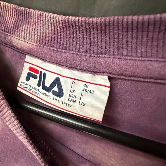 Fila Shirt Purple Size Large Athletic Tee Shirt Acid Wash Tie Dyed Handmade - Picture 3 of 5